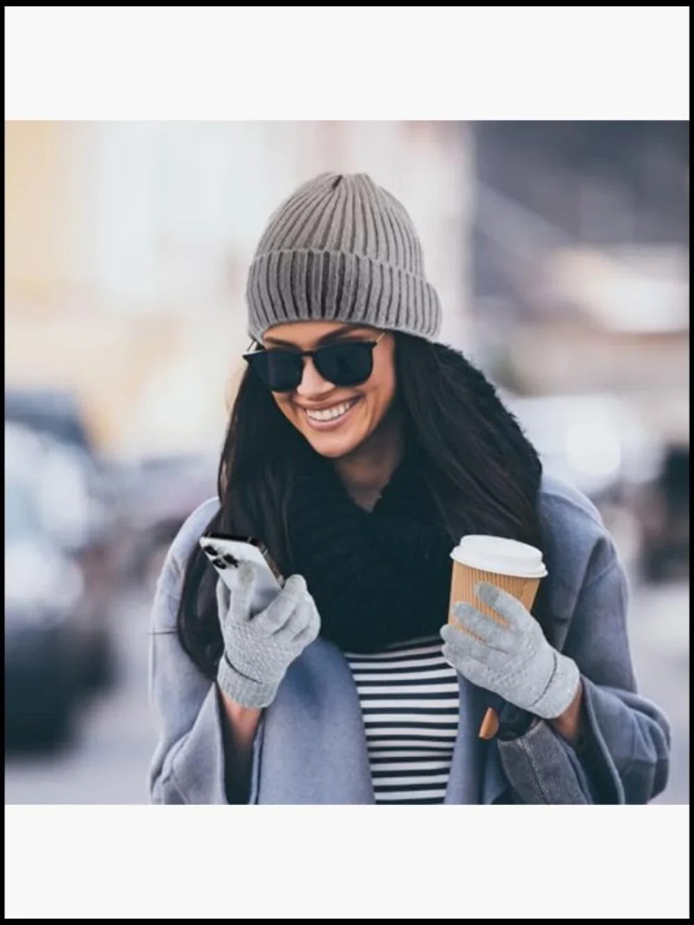 Fleece Lined Beanie Hat & Touchscreen Gloves Set - 12 Pcs